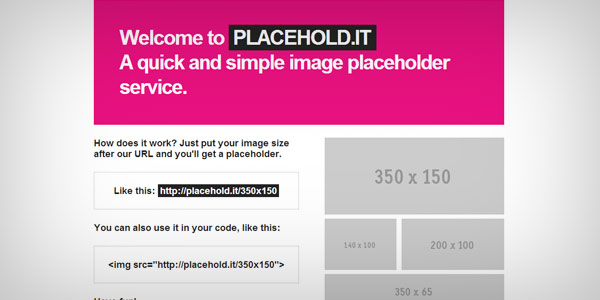 Screenshot of placehold.it