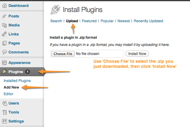 Plugin installation screenshot
