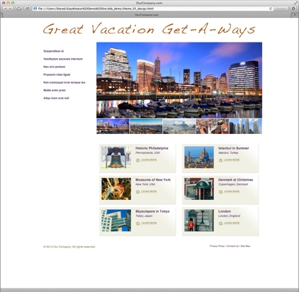 Starting page