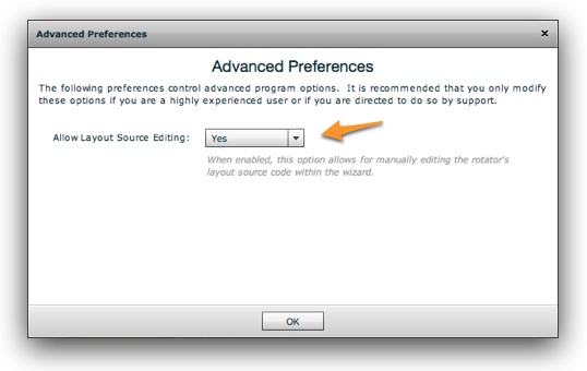 Advanced Options dialog