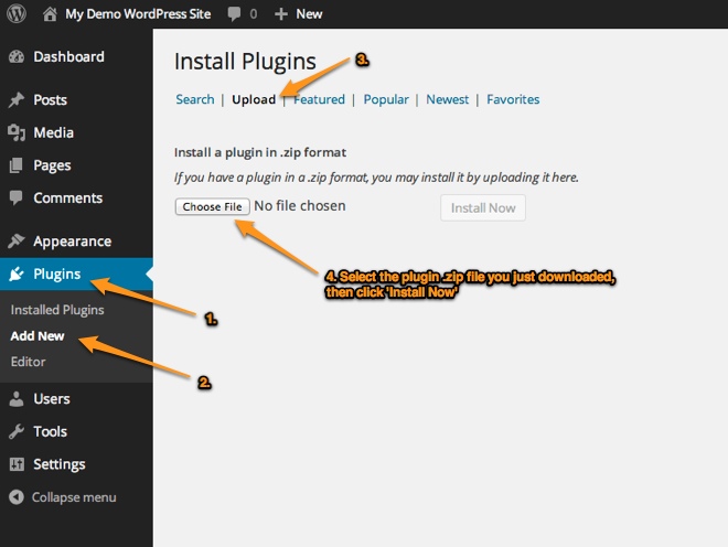 Plugin installation screenshot